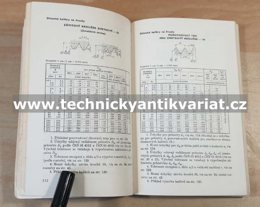 Tabulky normalizovaných závitů a šroubů - Seidler, Kolář (1967)