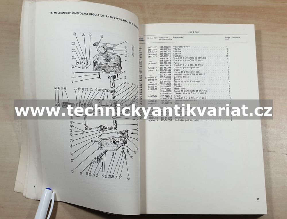 Škoda 706 RTTN, RTTN3 - katalog náhradních dílů (1965)