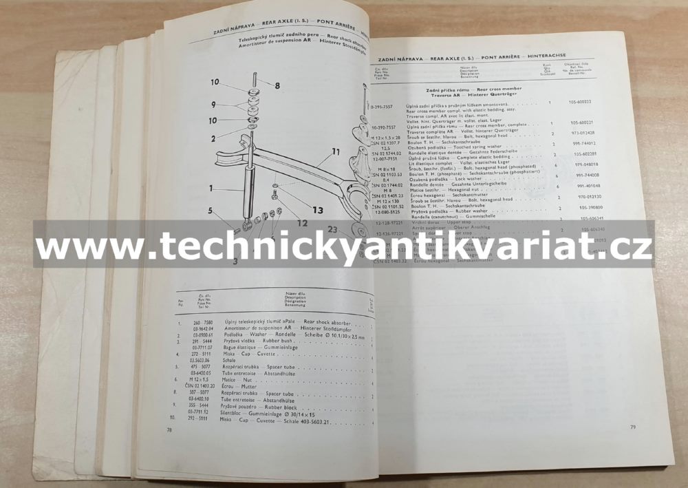 Škoda Octavia Combi - seznam náhradních dílů (1967)