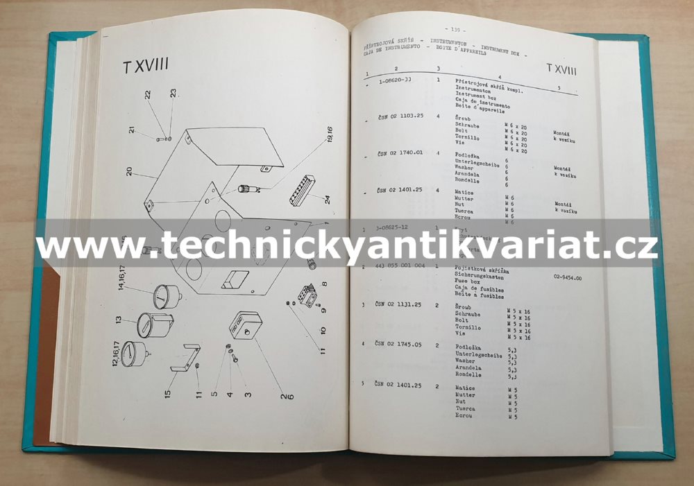 DESTA BVH 1622 S - katalog náhradních dílů (1977)