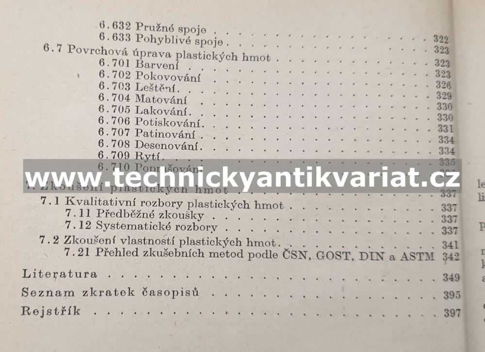 Přehled plastických hmot - Havlíček, Osten, Šňupárek (1959)