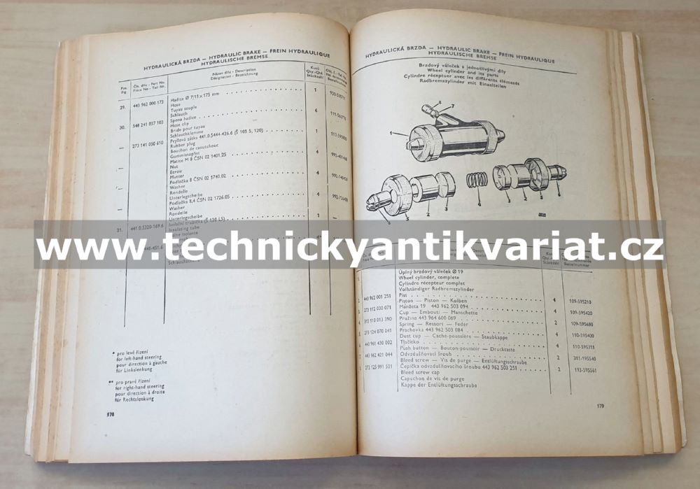 Škoda 105S, 105L, 120L, 120LS, 120GLS - seznam náhradních dílů (1977-78)