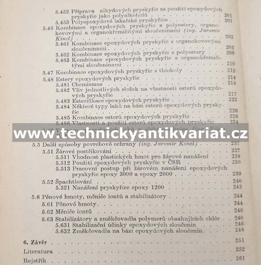 Epoxydové pryskyřice - Lidařík, Kincl, Bring (1959)