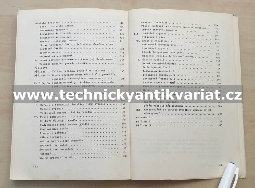 Traktor Bělarus s hydraulickým rypadlem E-1514 - návod k obsluze (pouze text) (1969)
