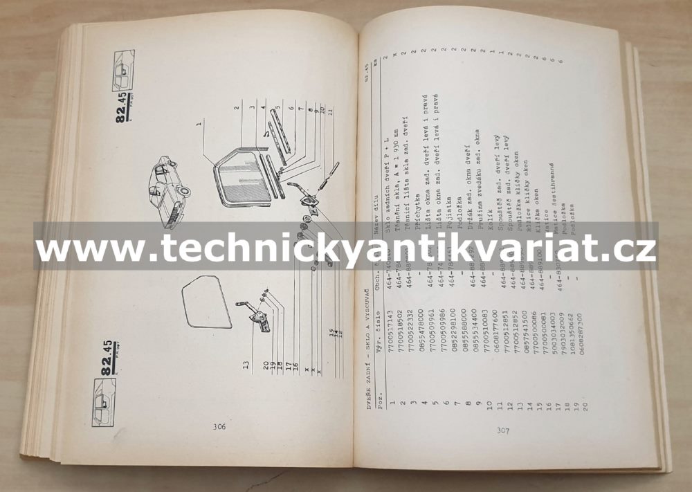 Dacia 1300 - katalog náhradních dílů (1981)