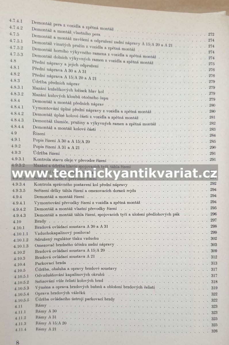 Avia A30, A15, A20, A31, A21 - údržba, obsluha a opravy - Trpkoš (1985)