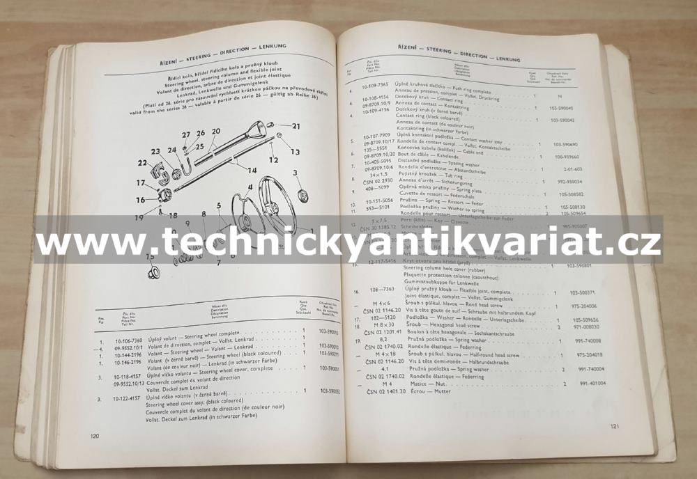 Škoda Octavia Combi - seznam náhradních dílů (1965)