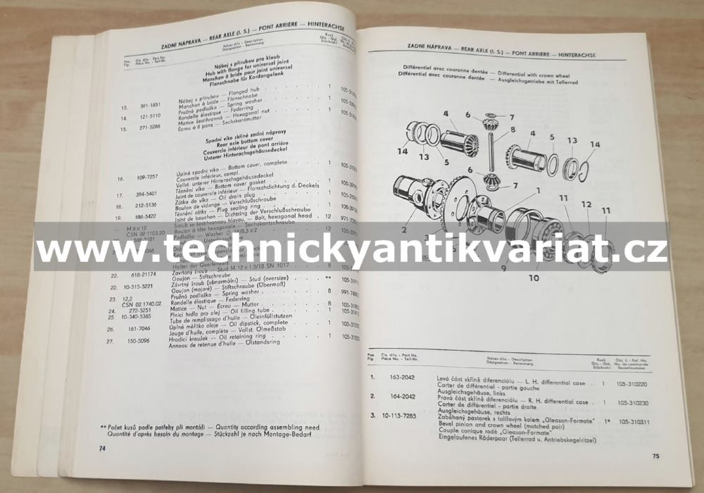 Škoda Octavia Combi - seznam náhradních dílů (1970-71)