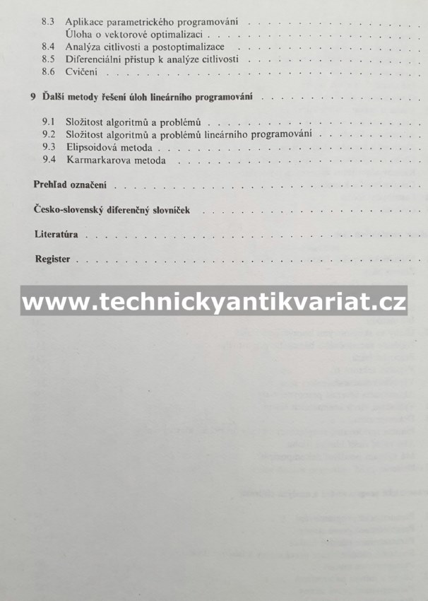 Linearne programovanie - Plesnik, Dupačová, Vlach (1990)