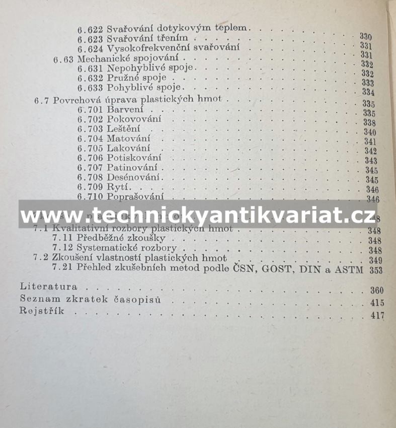Přehled plastických hmot - Havlíček, Osten, Šňupárek (1960)