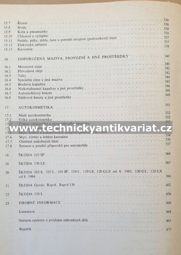 Škoda 105, 120, 130 Garde, Rapid - Údržba a opravy automobilů - J. Andrt (1987)