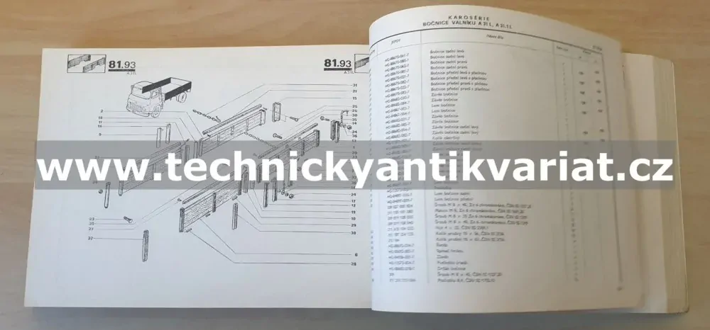 Avia A31.1 - katalog náhradních dílů (1988)