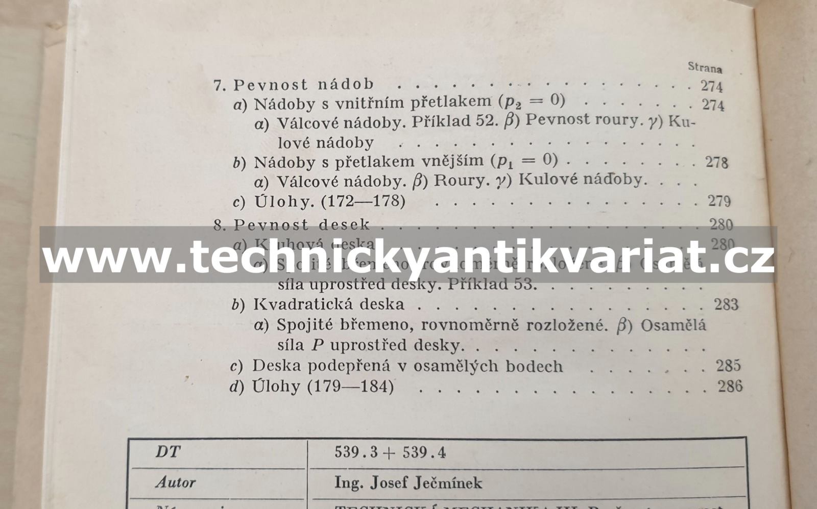 Technická mechanika I,II,III - Josef Ječmínek (1950)
