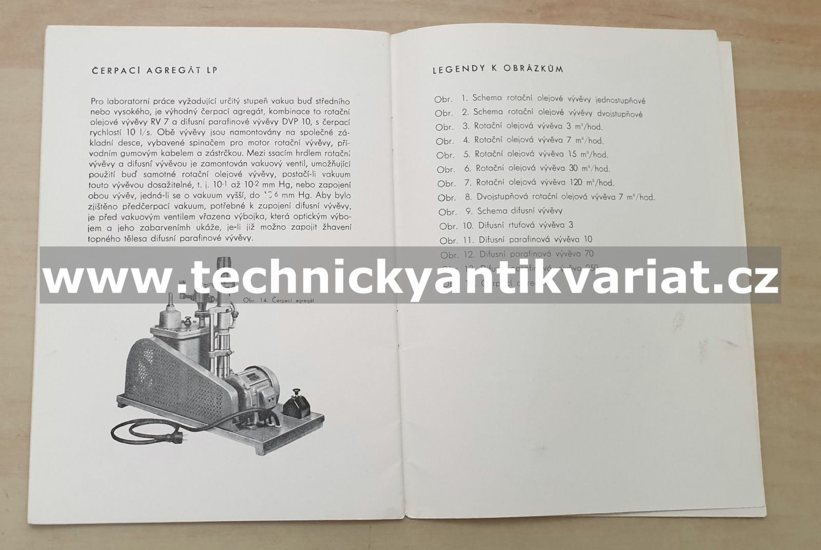 Vývěvy LP rotační a difusní (1957)