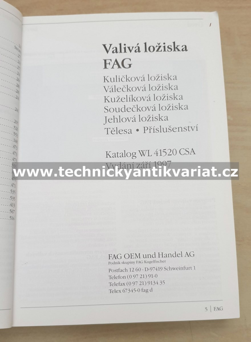 FAG Valivá ložiska (1997)
