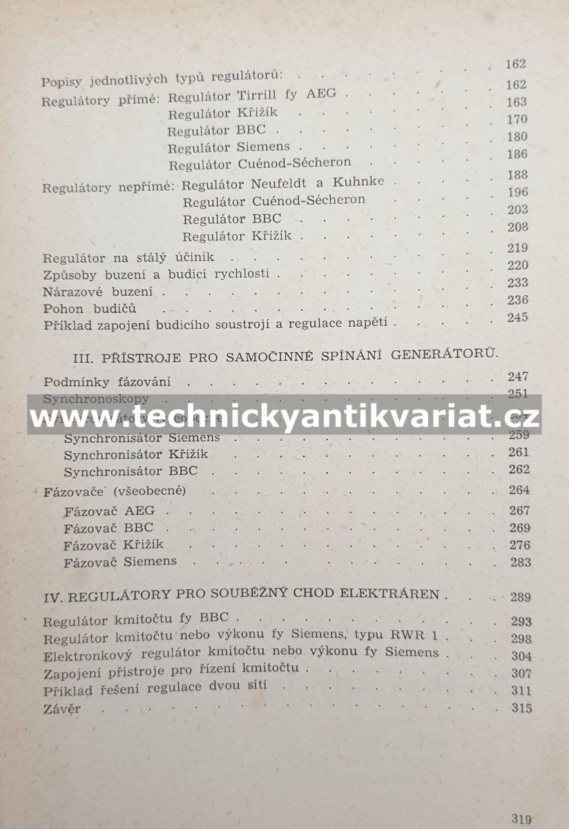 Samočinné přístroje pro generátory - Ladislav Postler (1945)