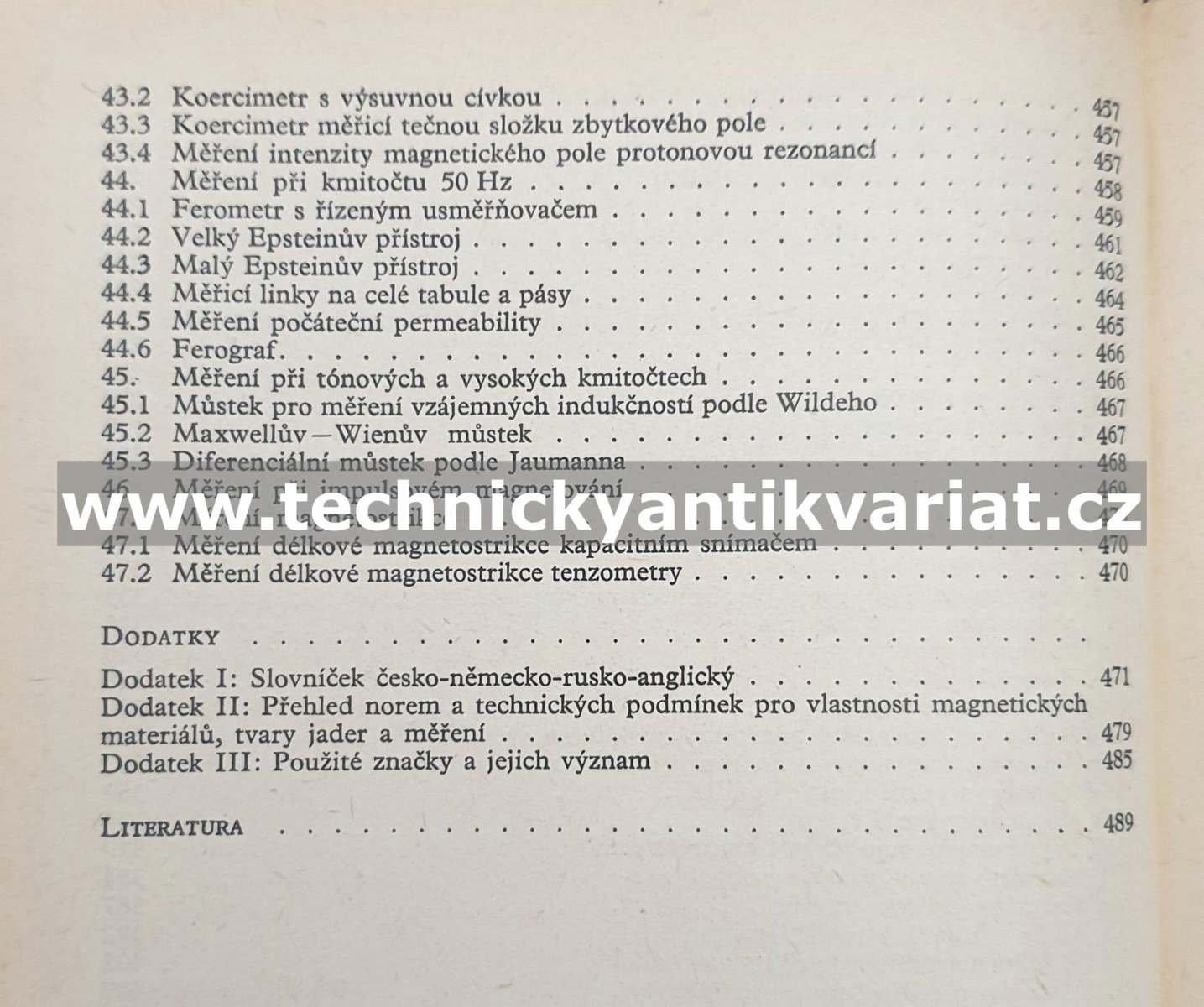 Vlastnosti a použití magnetických materiálů - H.Reinboth (1975)