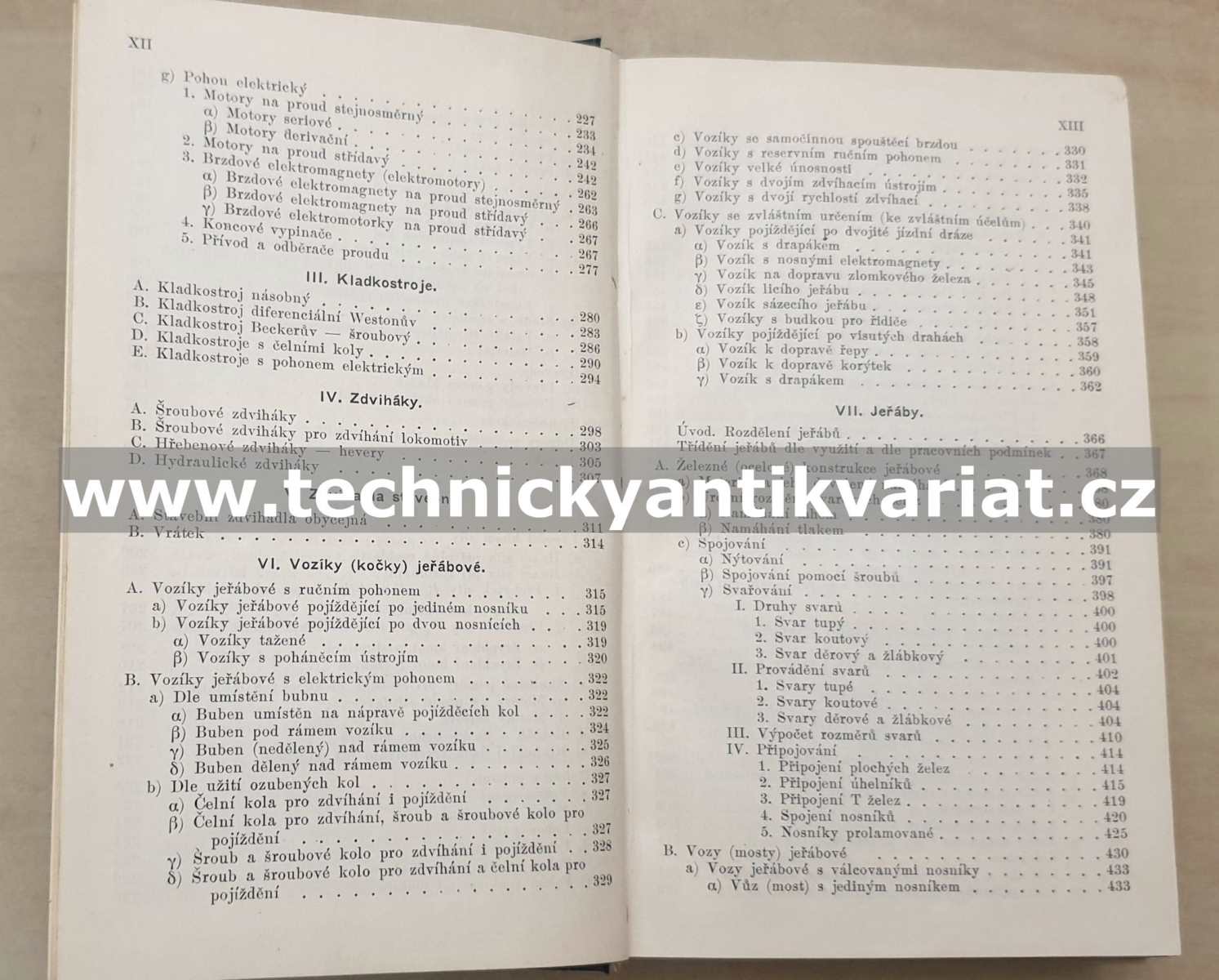 Technický průvodce pro inženýry a stavitele 13 Jeřáby - Otakar Balcar (1933)