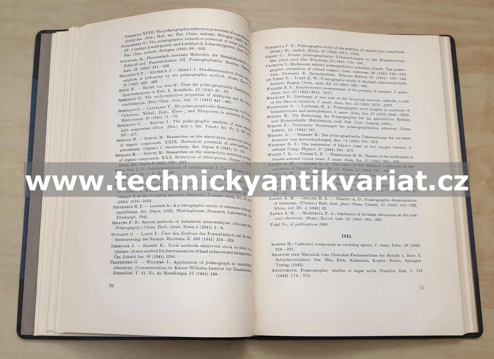 Sborník I. mezinárodního polarografického sjezdu - Bibliografie polarografických prací od 1922-1950 II. (1951)