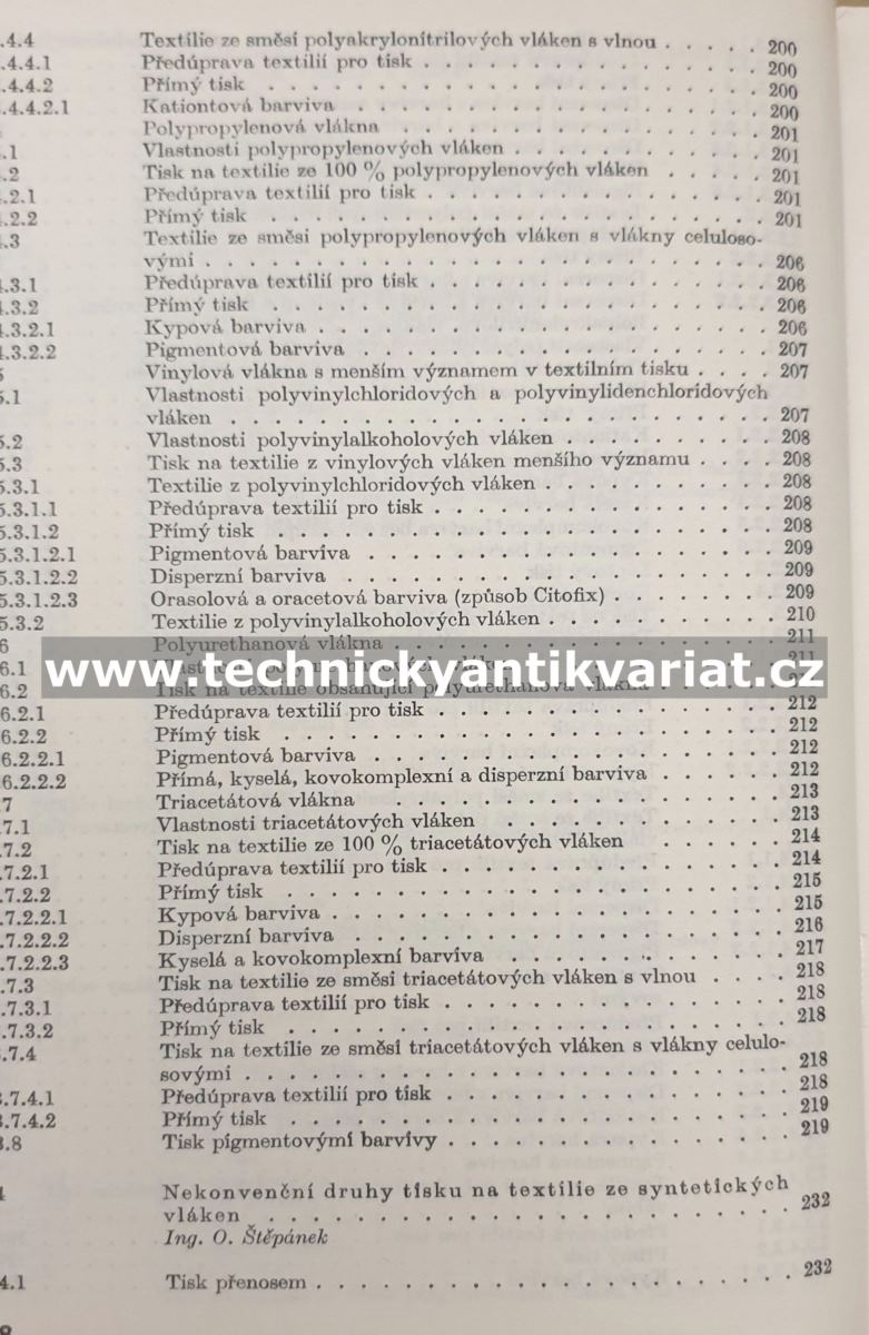Potiskování textillií ze syntetických vláken - Bella, Pivec, Štěpánek (1981)