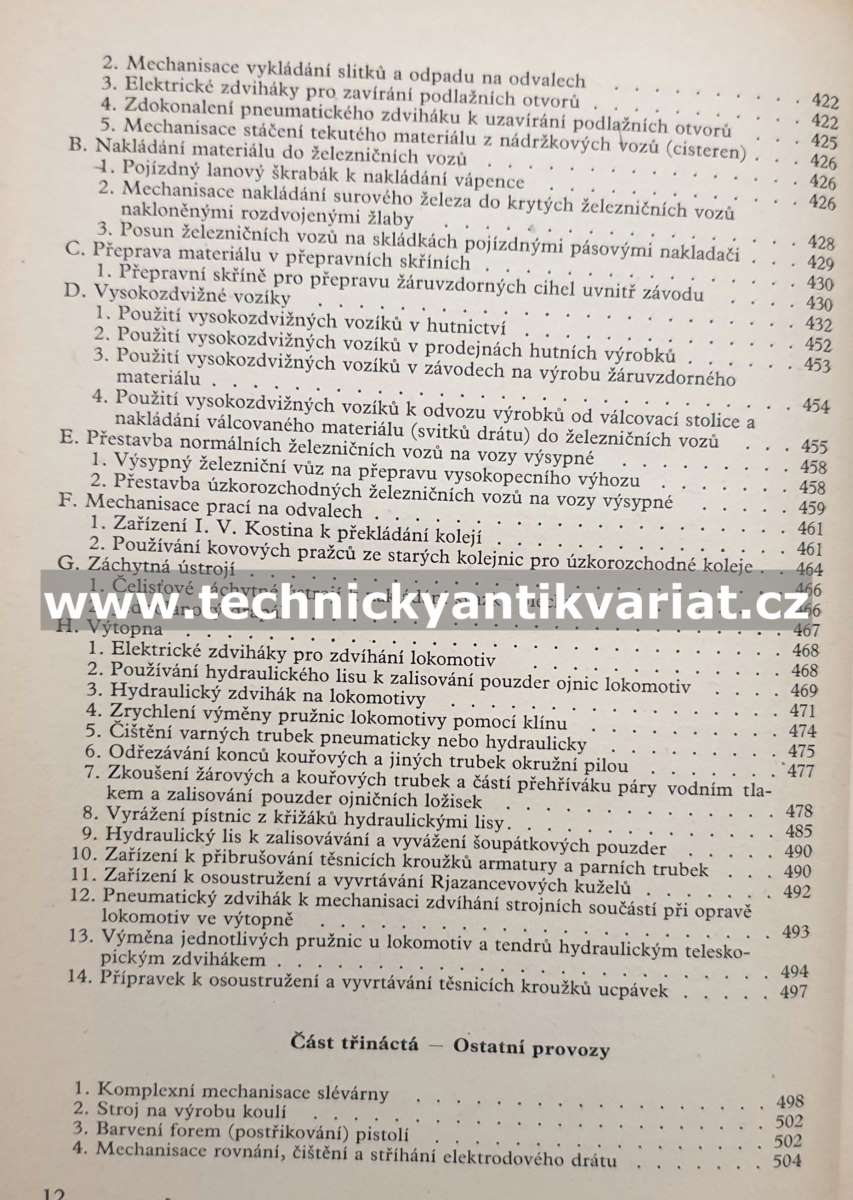Mechanisace těžkých a namáhavých prací v hutnictví - S.F. Kasjanov (1956)