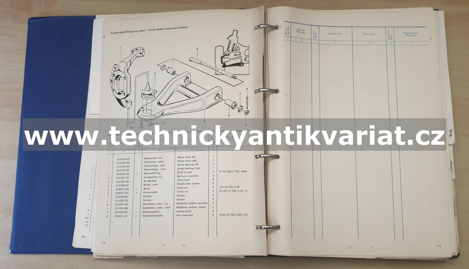 Wartburg 353W Ersatzteilkatalog / Spare part list (1978)
