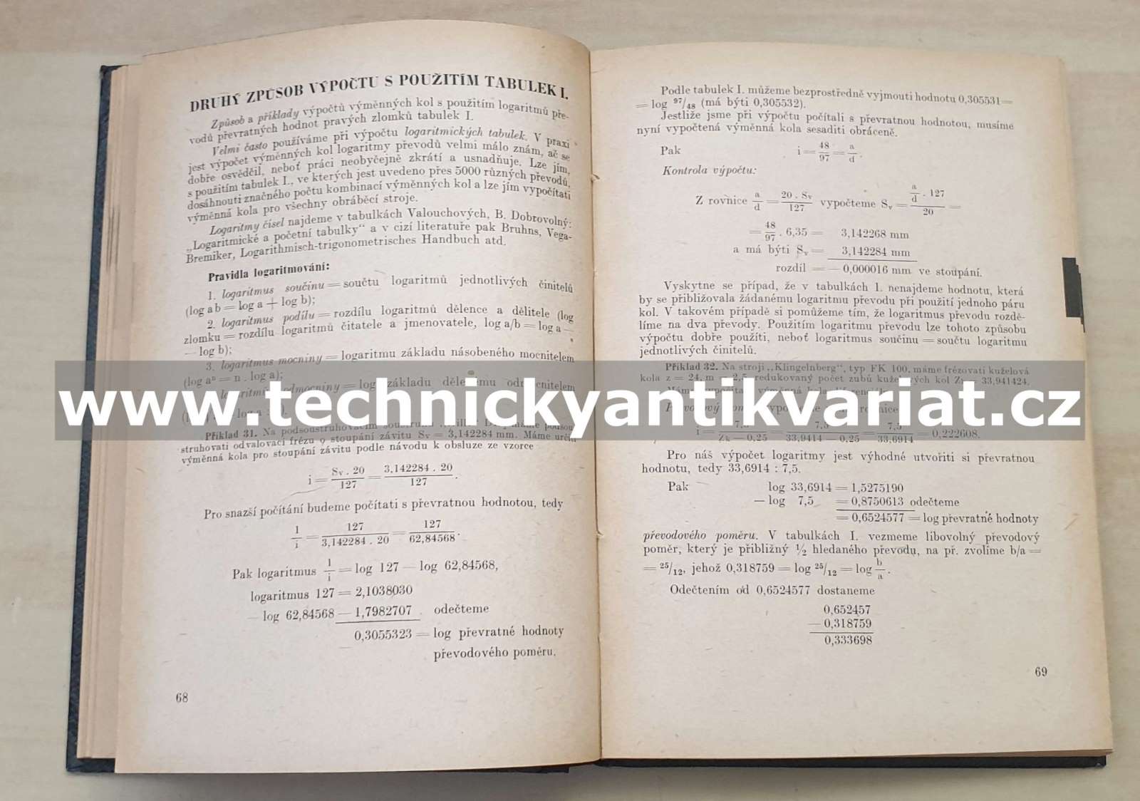 Výpočet výměnných kol pro obráběcí stroje - Václav Klepal (1948)