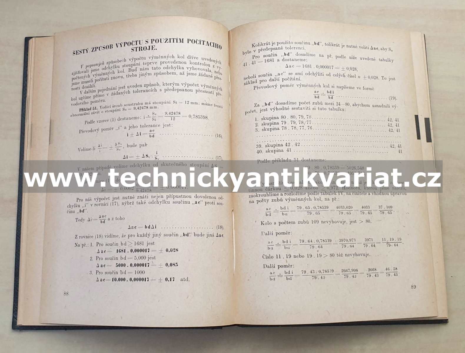 Výpočet výměnných kol pro obráběcí stroje - Václav Klepal (1948)