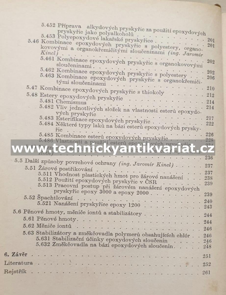 Epoxydové pryskyřice - Lidařík, Kincl, Bring (1959)
