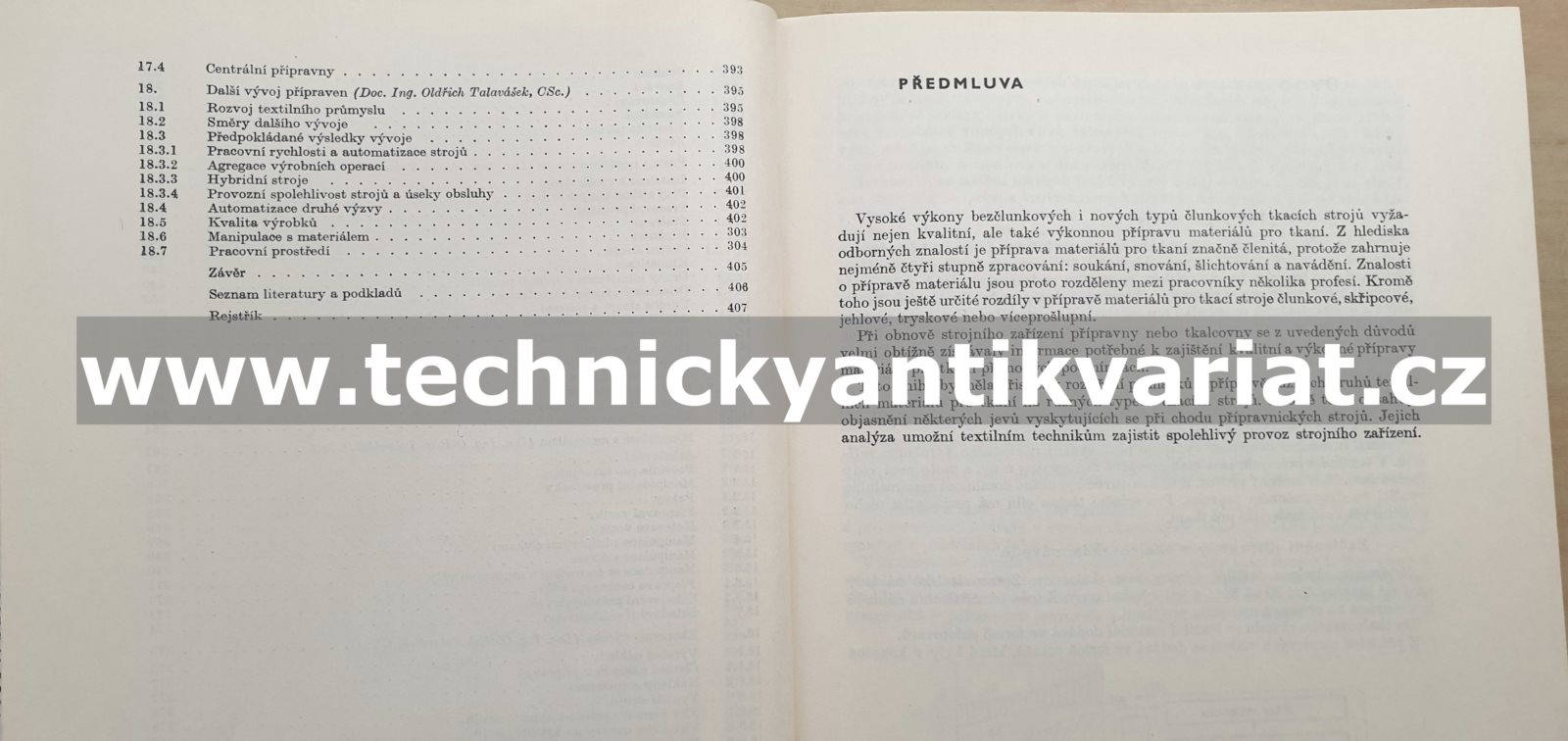 Příprava materiálu ke tkaní - O. Tavalášek, J. Plištil (1984)