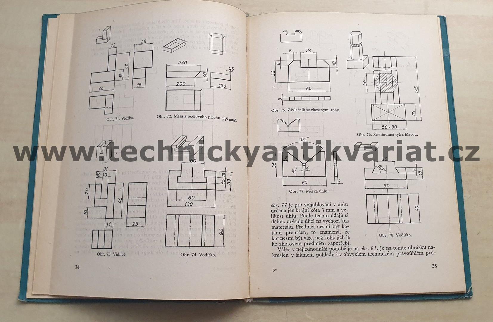 Strojnictví I. technické kreslení - Drbal, Halada, Novák, Šimůnek (1957)