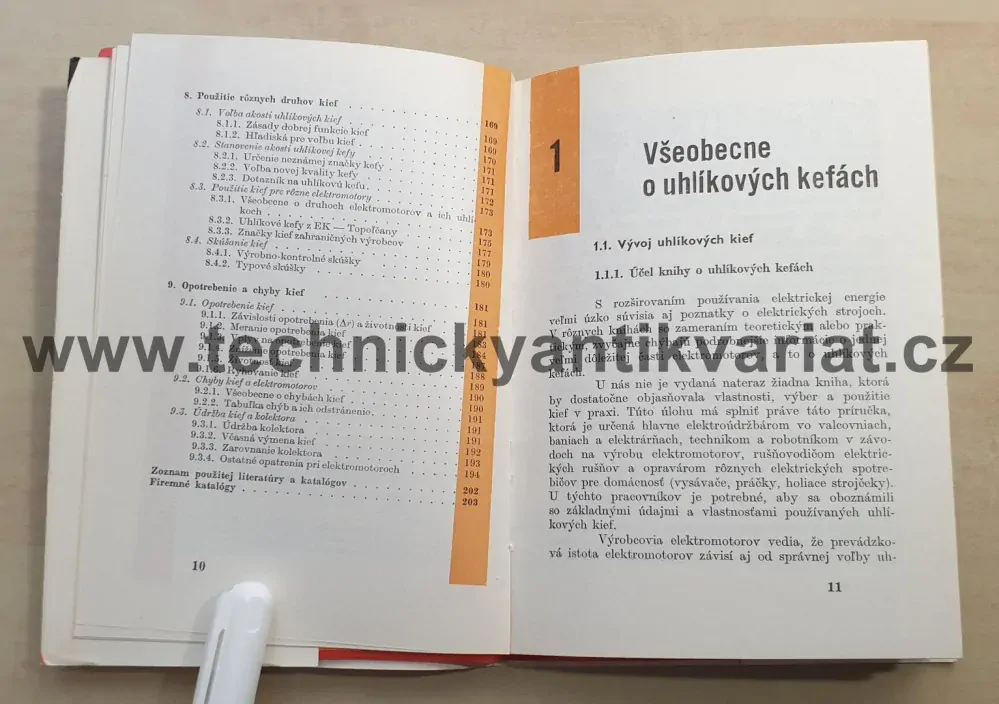 Uhlíkové kefy pre elektromotory - Emil Tarina (1973)