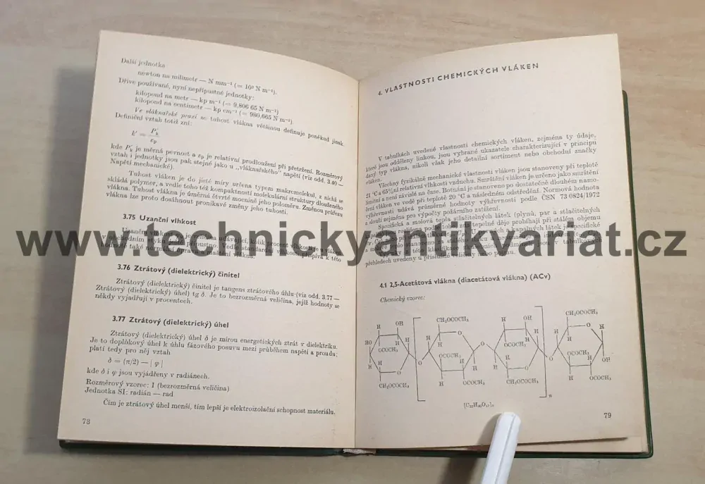 Příruční tabulky pro chemiky vláknaře - J.Foltýn (1975)