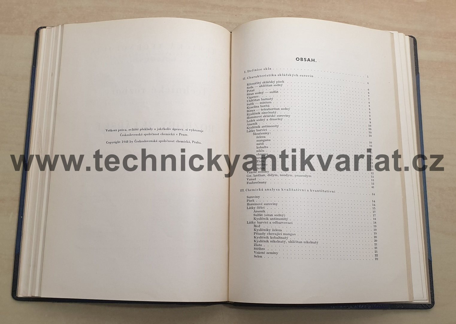 Technické rozbory - spektrální analysa a její použití, konduktometrie, drahé kovy, rozbory sklářské - Jaroslav Milbauer (1949)