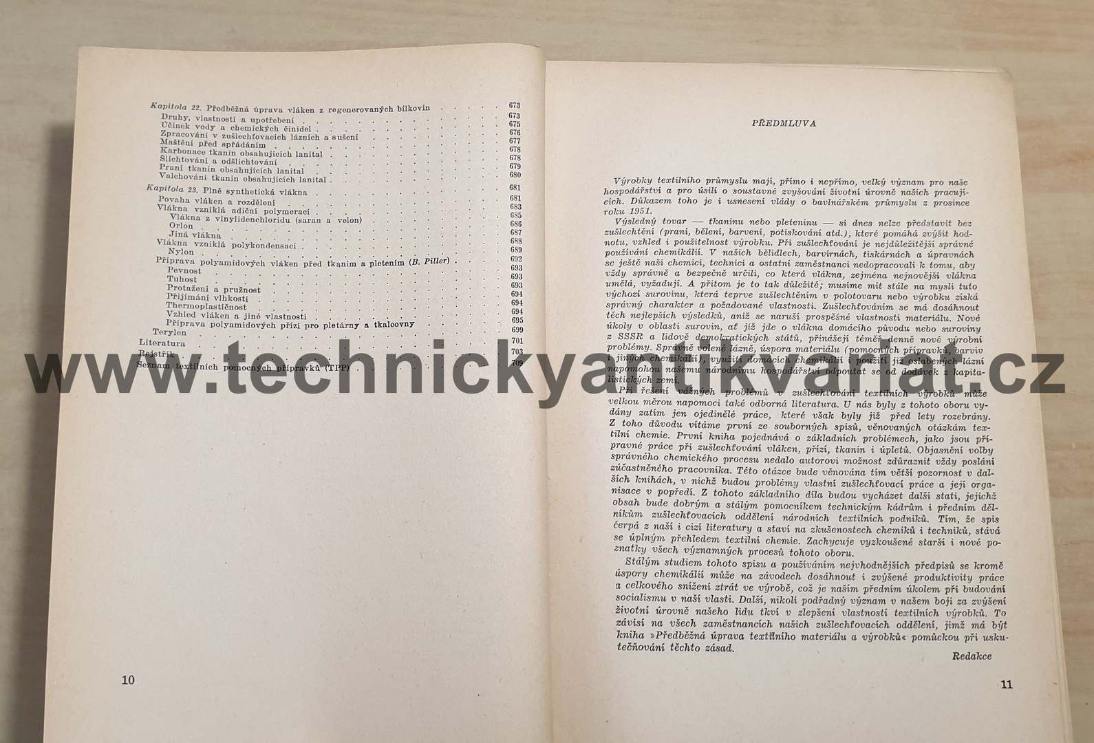 Chemická technologie textilní I. Předběžná úprava textilního materiálu a výrobků (1952) 