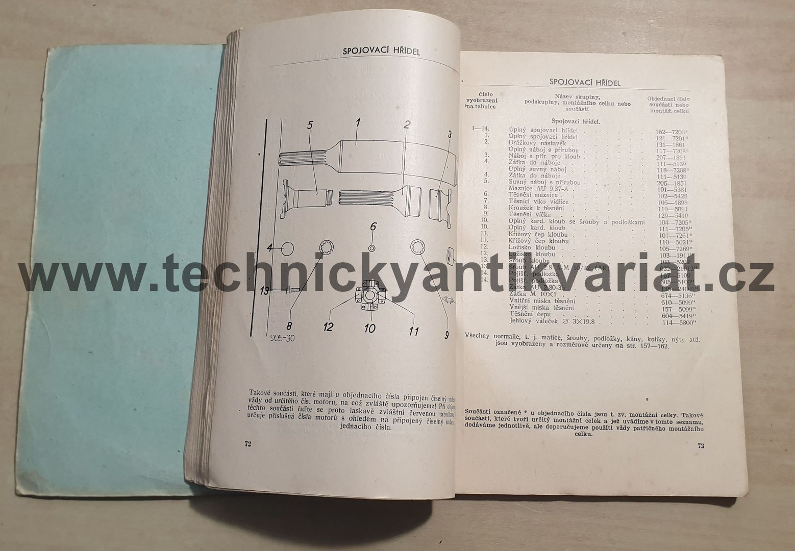 Škoda 254D - seznam součástí (1940)