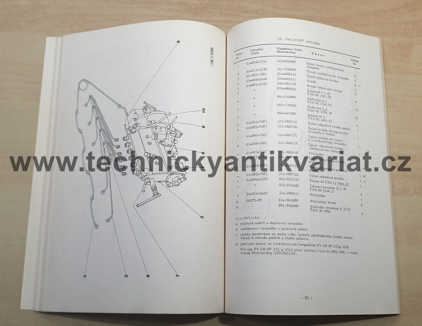 Škoda ML634 - katalog náhradních dílů (1977)