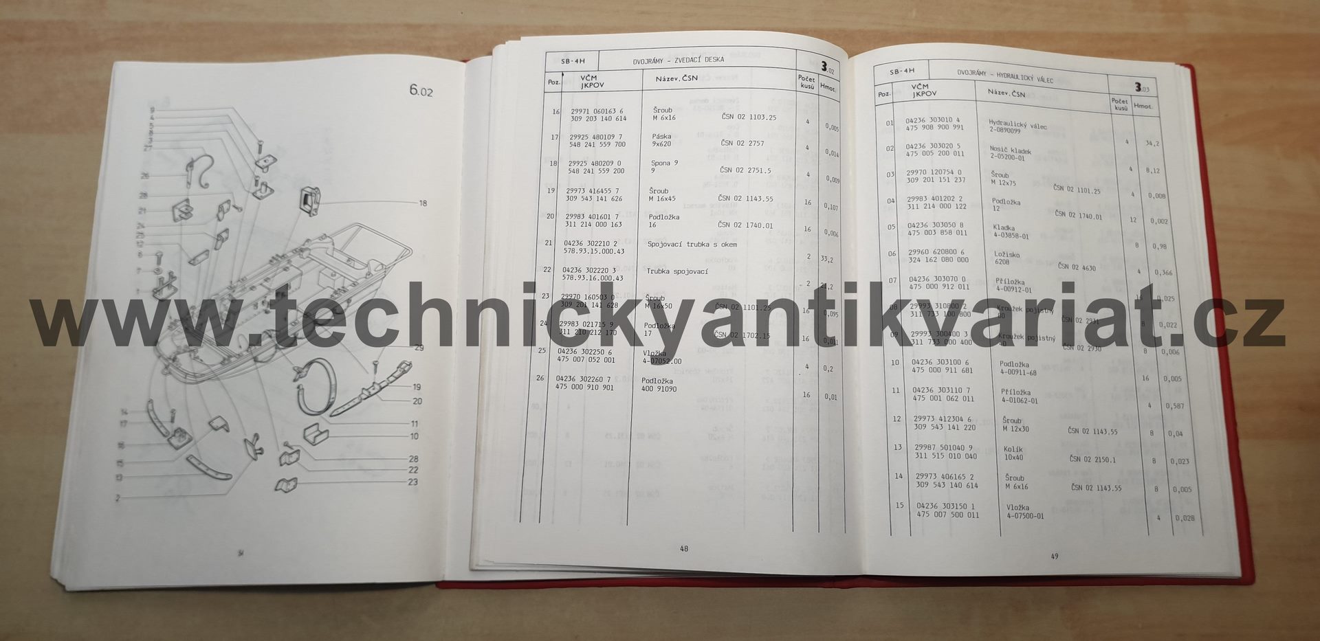SB-4H Souprava pro beranění - katalog náhradních dílů (1990)