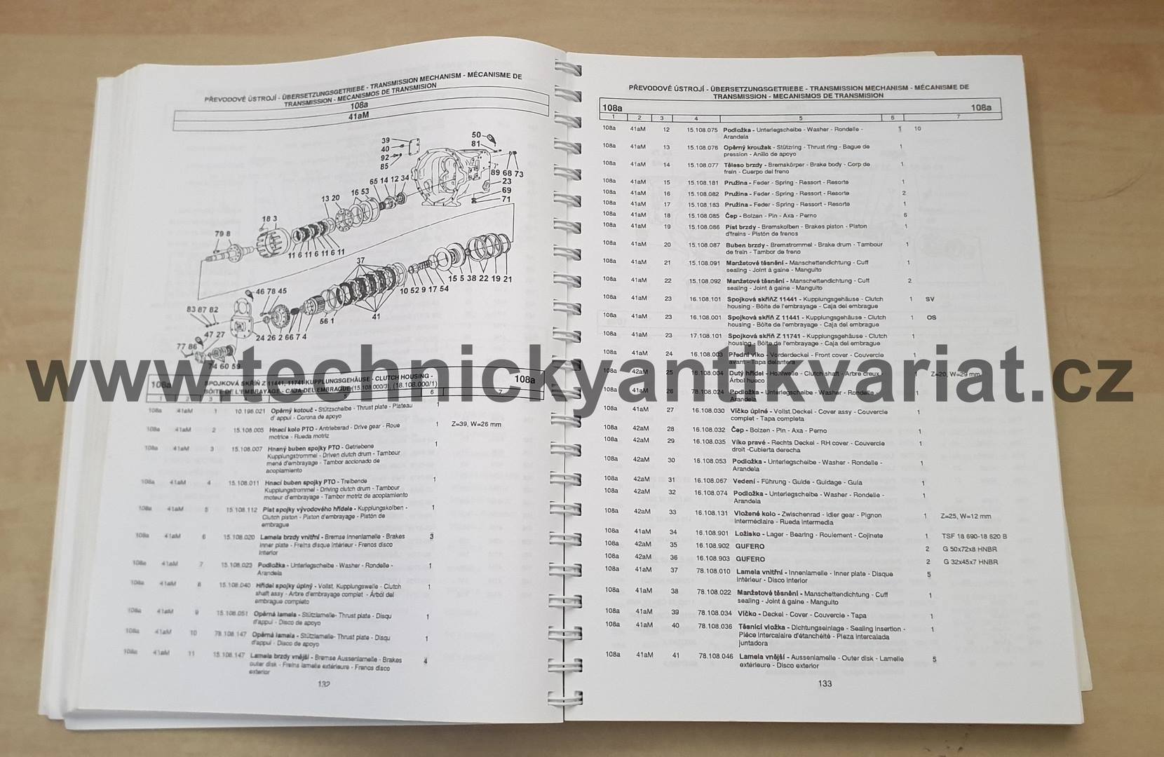 Zetor 8641, 9641, 10641, 11441, 11741 Forterra - katalog náhradních dílů (2003)