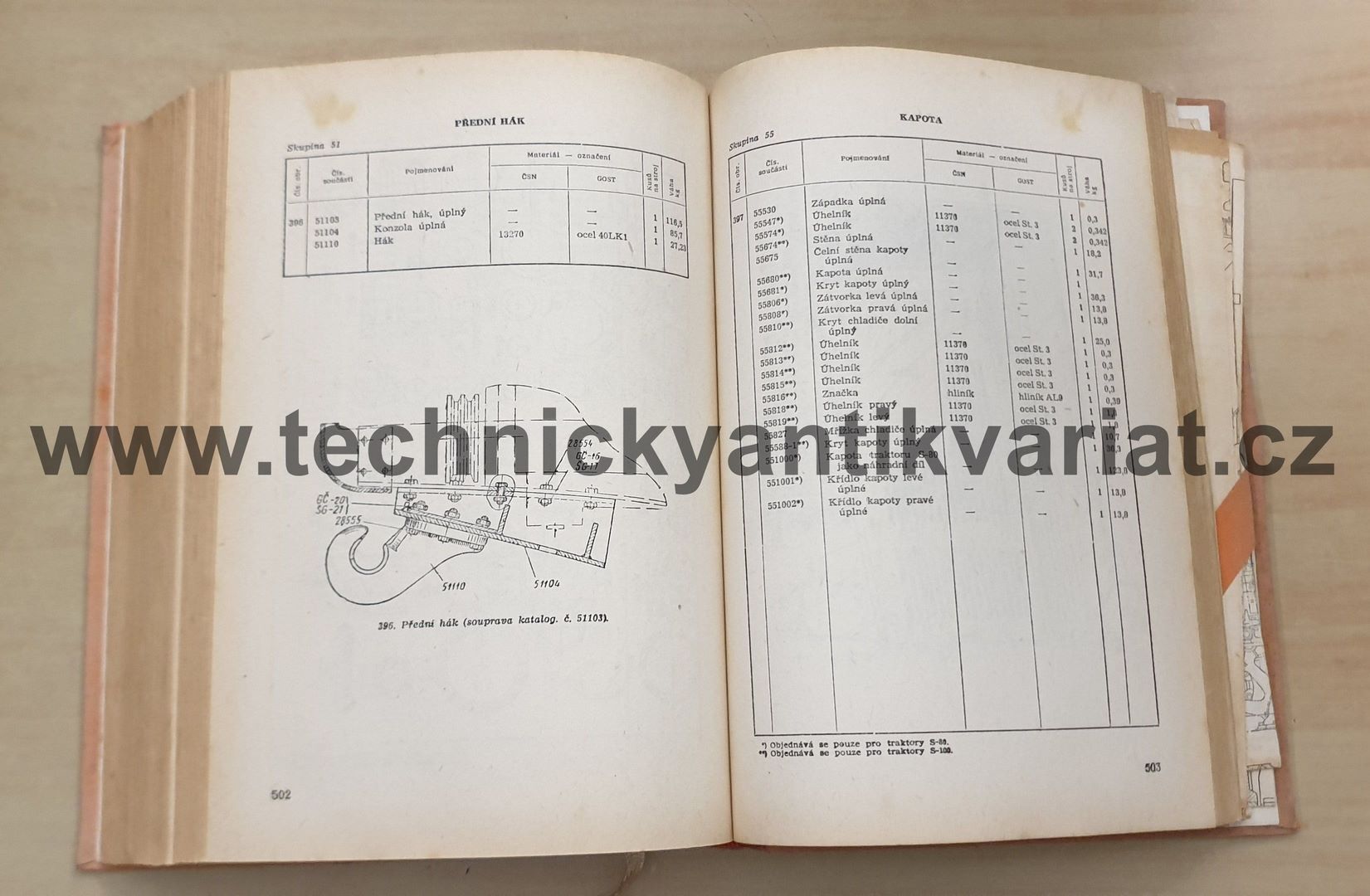 Traktor S100, S80 - popis, katalog náhradních dílů (1963)