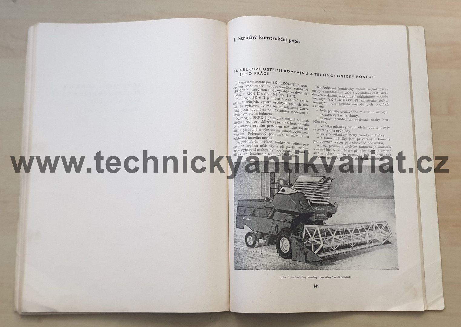 Samohybný kombajn SK6 Kolos - návod k použití (1972)