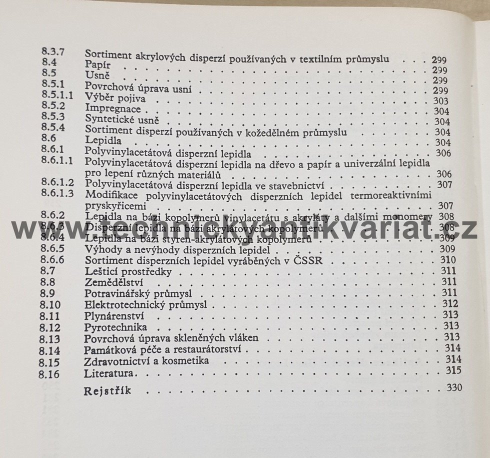 Vodné disperze syntetických polymerů - J. Šňupárek ml., L. Formánek (1979)