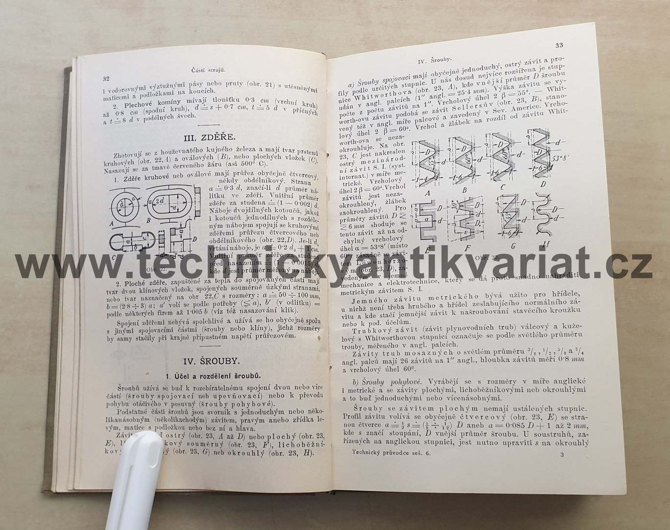 Technický průvodce pro inženýry a stavitele, sešit šestý - části strojů, L. Grimm, J. Zvoníček (1932)