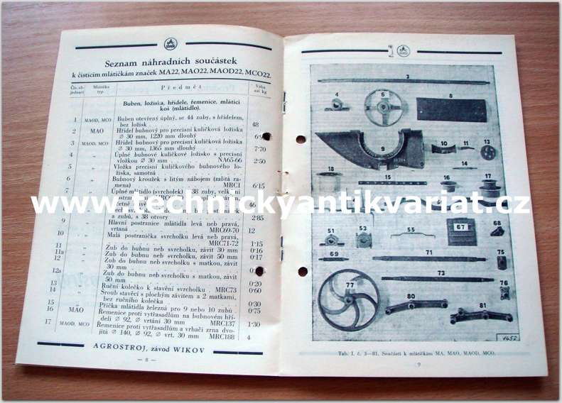 Wikov - mlátičky MAOD 22, MCO 22