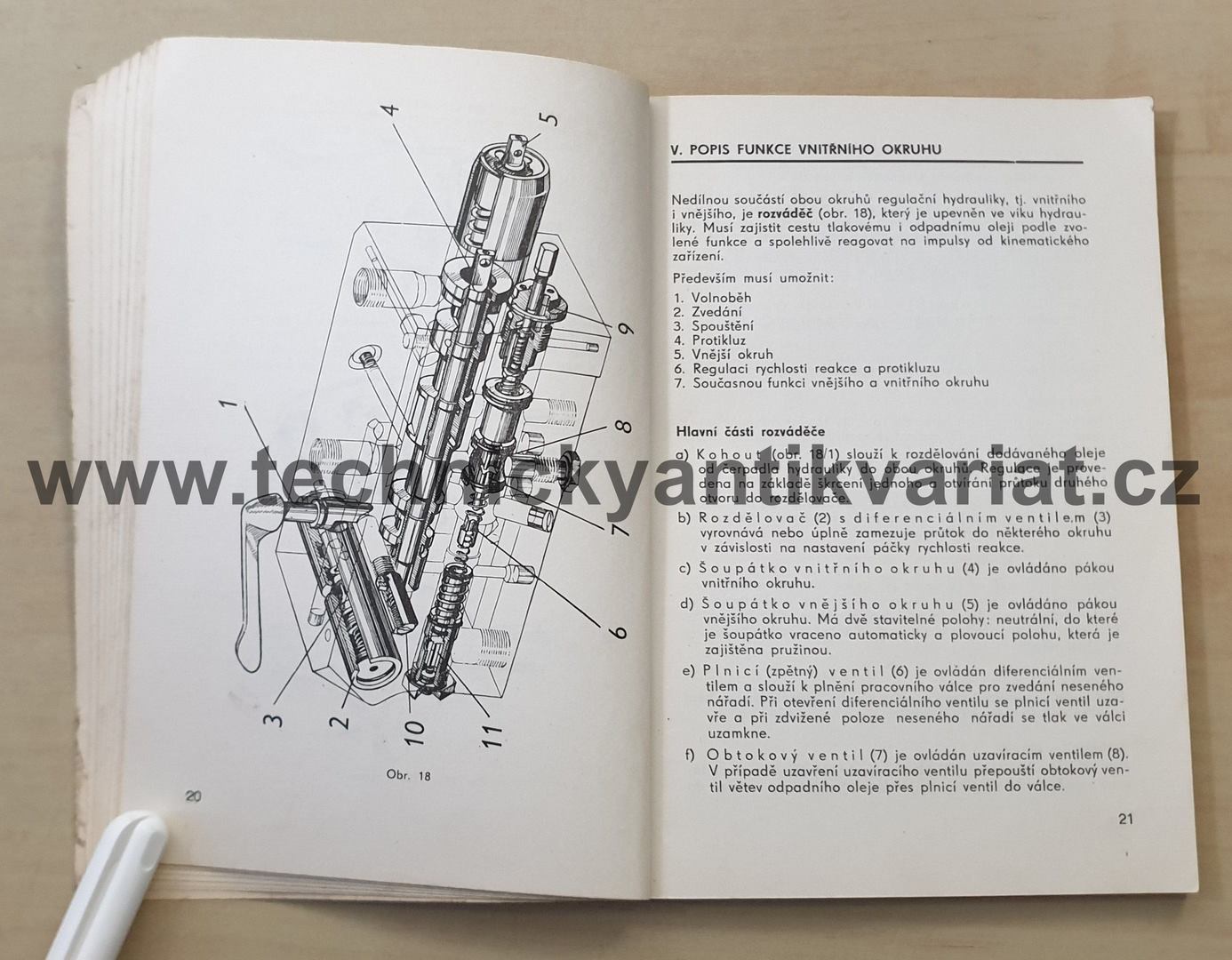 Zetormatic - regulační hydraulika (popis, údržba, seřízení, seznam náhradních dílů)