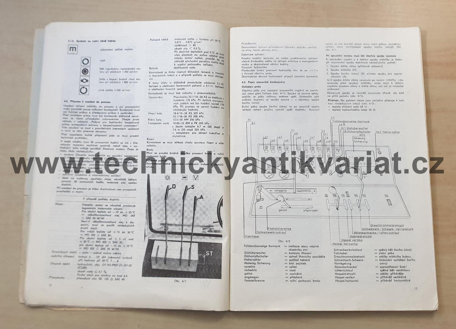 Fortschritt - sklízecí mlátička E516 - návod k obsluze