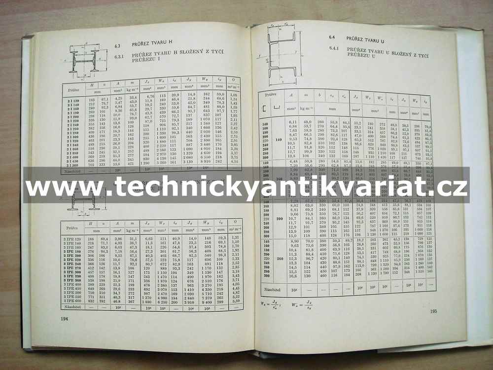 Statické hodnoty kovových válcovaných průřezů