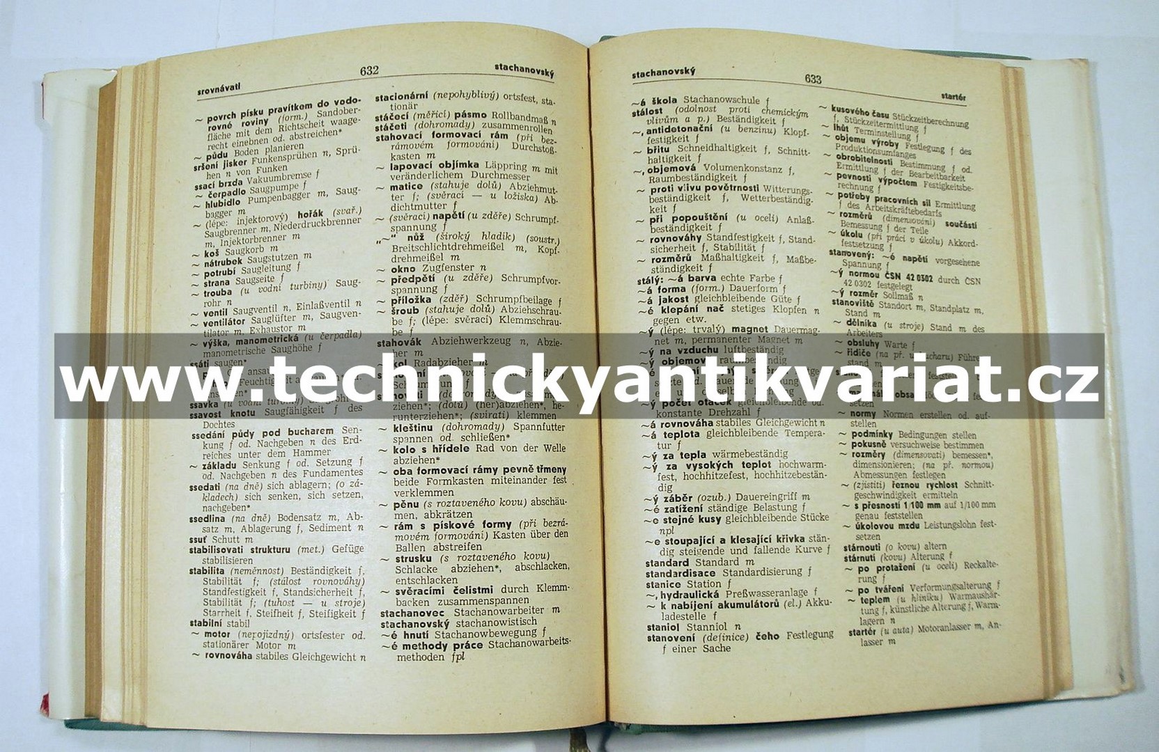 německo-český a česko-německý slovník z mechanické technologie