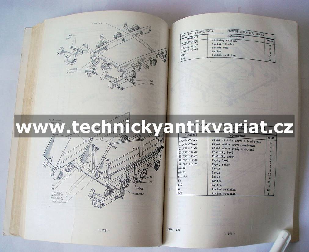 Samohybný sklízeč bulev KC 6 - katalog součástí (1977)