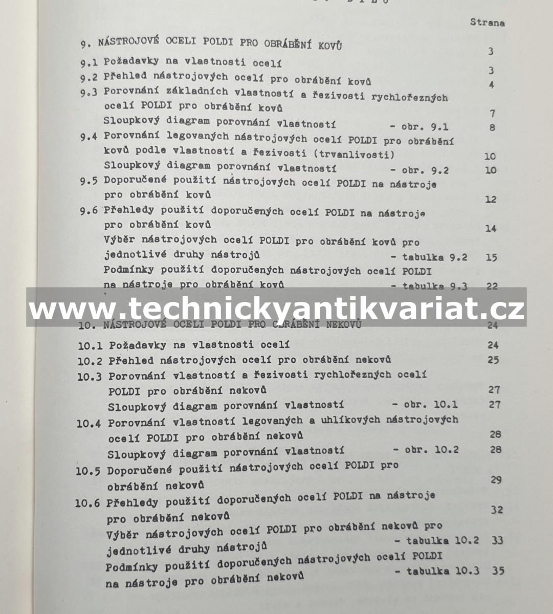 Nástrojové oceli Poldi a jejich použití I.,II.